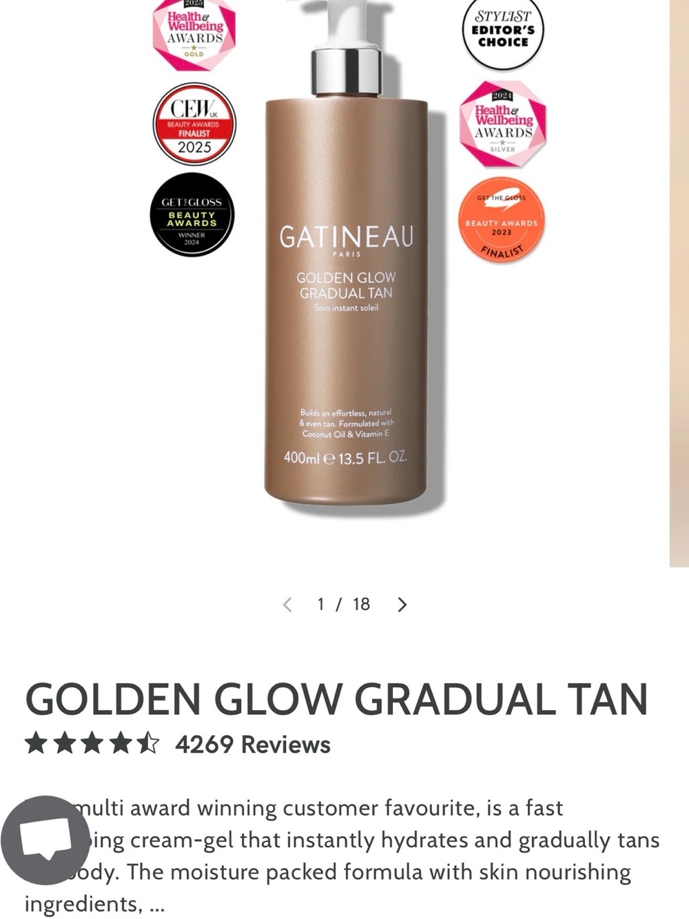 Gatineau Golden Glow Gradual Tan - Bronzed Lotion 13.5 oz MSRP 69.00
